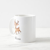 Custom Name Reindeer Coffee Mug - Personalized コーヒーマグカップ (正面左)