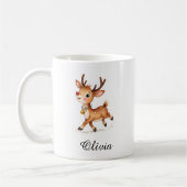 Custom Name Reindeer Coffee Mug - Personalized コーヒーマグカップ (左)