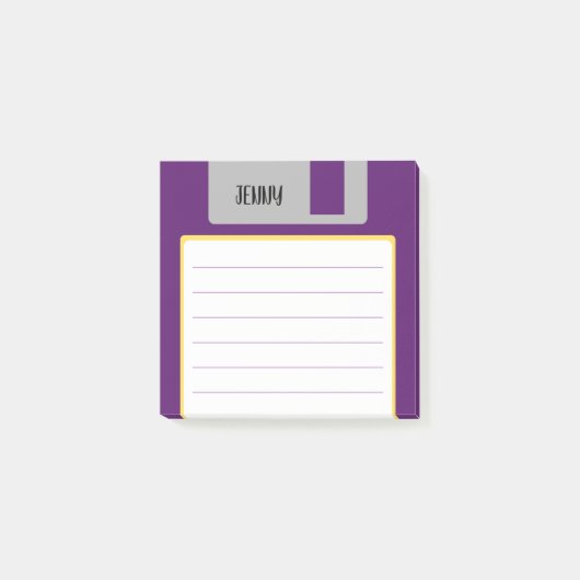 Custom Name Retro Floppy Disk, Y2K and 90ies  ポストイット (正面)