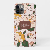 Custom Name Retro Floral Cream Yellow Flower Case-Mate iPhoneケース (裏)