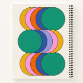 Custom Name Retro Modern Geometric Art Cover ノートブック (裏面)