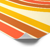 Custom Name Retro Rainbow Stripes Wall Art Poster ポスター (角)