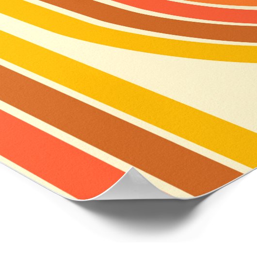 Custom Name Retro Rainbow Stripes Wall Art Poster ポスター (角)