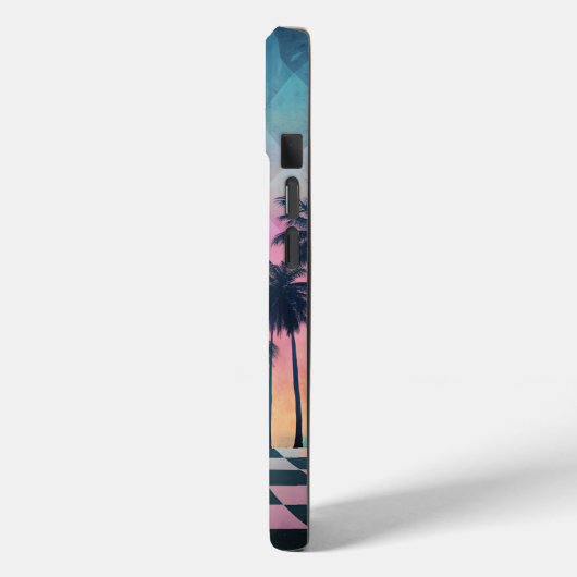 Custom Name Retro Synthwave Sunset Palm Trees Case-Mate iPhoneケース (裏面 / 左)