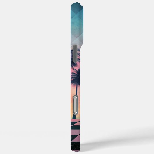 Custom Name Retro Synthwave Sunset Palm Trees Case-Mate iPhoneケース (裏面 / 右)