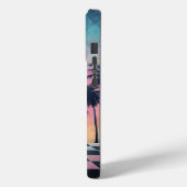 Custom Name Retro Synthwave Sunset Palm Trees Case-Mate iPhoneケース (裏面 / 左)