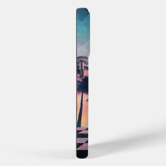 Custom Name Retro Synthwave Sunset Palm Trees Case-Mate iPhoneケース (裏面 / 右)