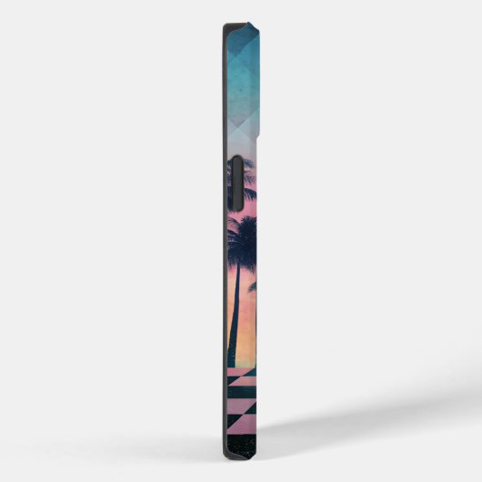Custom Name Retro Synthwave Sunset Palm Trees Case-Mate iPhoneケース (裏面 / 右)