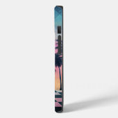 Custom Name Retro Synthwave Sunset Palm Trees Case-Mate iPhoneケース (裏面 / 左)