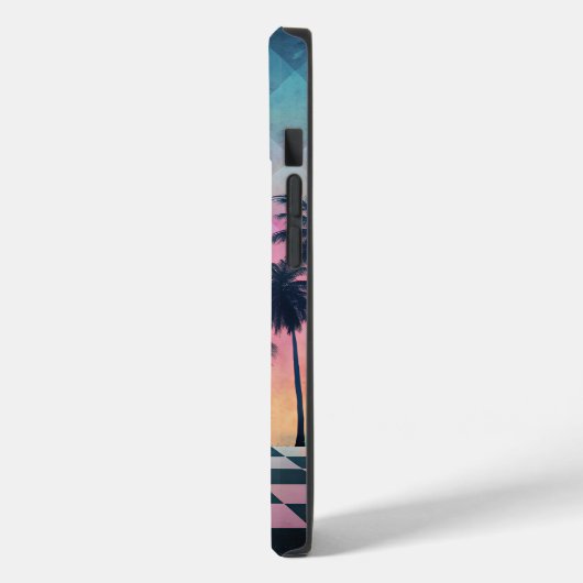 Custom Name Retro Synthwave Sunset Palm Trees Case-Mate iPhoneケース (裏面 / 左)