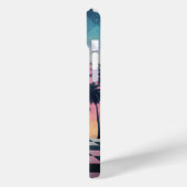 Custom Name Retro Synthwave Sunset Palm Trees Case-Mate iPhoneケース (裏面 / 左)