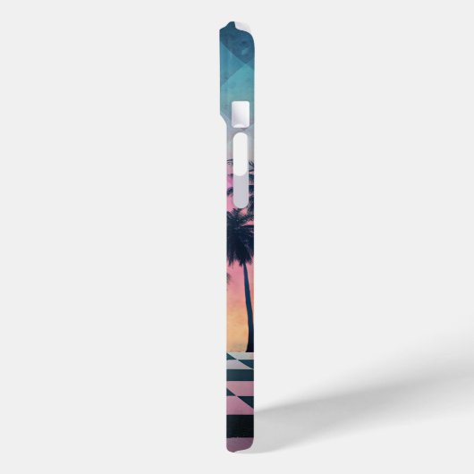 Custom Name Retro Synthwave Sunset Palm Trees Case-Mate iPhoneケース (裏面 / 左)