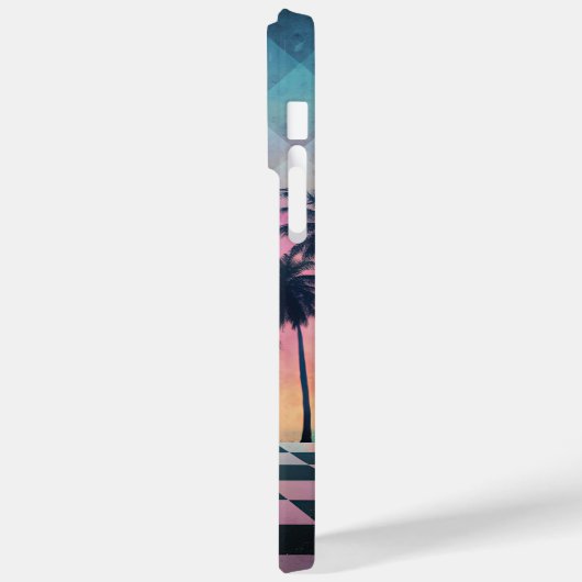 Custom Name Retro Synthwave Sunset Palm Trees Case-Mate iPhoneケース (裏面 / 左)
