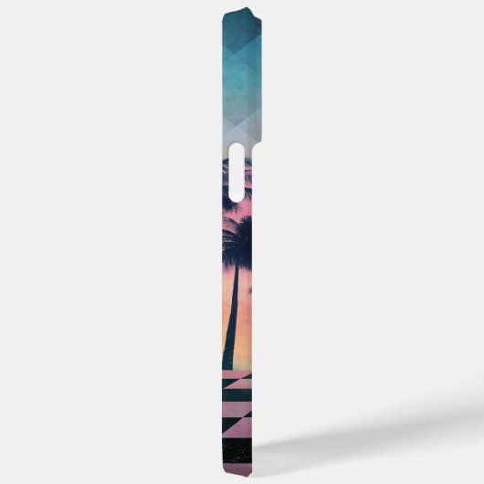 Custom Name Retro Synthwave Sunset Palm Trees Case-Mate iPhoneケース (裏面 / 右)