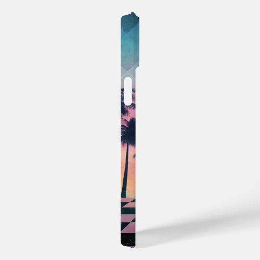 Custom Name Retro Synthwave Sunset Palm Trees Case-Mate iPhoneケース (裏面 / 右)