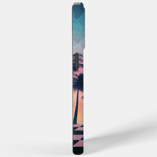 Custom Name Retro Synthwave Sunset Palm Trees Case-Mate iPhoneケース (裏面 / 右)