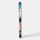 Custom Name Retro Synthwave Sunset Palm Trees Case-Mate iPhoneケース (裏面 / 左)