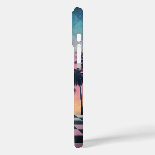 Custom Name Retro Synthwave Sunset Palm Trees Case-Mate iPhoneケース (裏面 / 左)