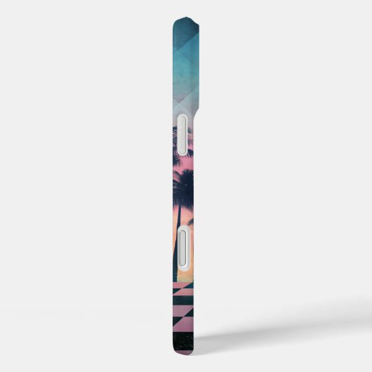 Custom Name Retro Synthwave Sunset Palm Trees Case-Mate iPhoneケース (裏面 / 右)