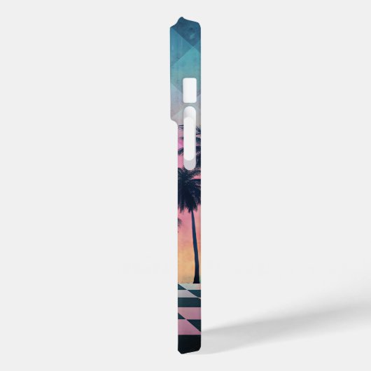 Custom Name Retro Synthwave Sunset Palm Trees Case-Mate iPhoneケース (裏面 / 左)