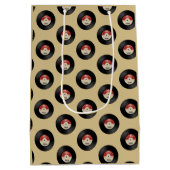 Custom Name Retro Vinyl Record ミディアムペーパーバッグ (裏面)