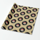Custom Name Retro Vinyl Record Wrapping Paper ラッピングペーパー (アンロールド)
