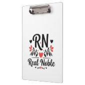 Custom Name RN Real Noble Floral Gift クリップボード (左)