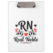 Custom Name RN Real Noble Floral Gift クリップボード (正面)