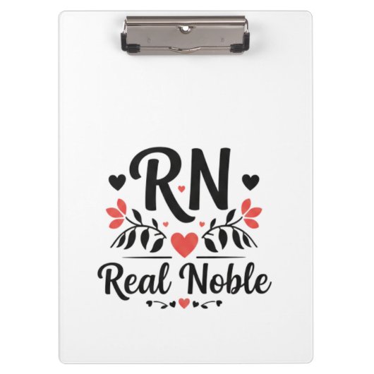 Custom Name RN Real Noble Floral Gift クリップボード (正面)