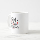Custom Name RN Real Noble Floral Gift コーヒーマグカップ (正面左)