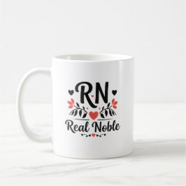 Custom Name RN Real Noble Floral Gift コーヒーマグカップ