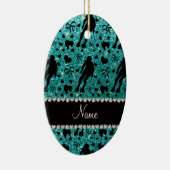 Custom name robin egg blue glitter roller derby セラミックオーナメント (右)