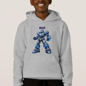 Custom Name Robot Kids Birthday Hoodie Gift (正面)