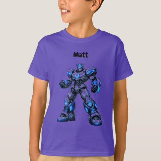 Custom Name Robot Kids Birthday T-Shirt Gift Tシャツ