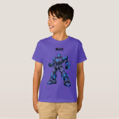 Custom Name Robot Kids Birthday T-Shirt Gift Tシャツ (正面フル)