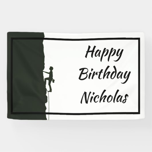 Custom Name Rock Mountain Climber 横断幕 (横)