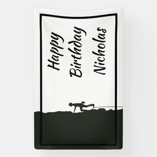 Custom Name Rock Mountain Climber 横断幕 (縦)