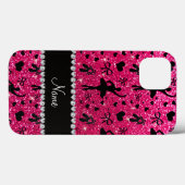 Custom name rose pink glitter ballerinas Case-Mate iPhoneケース (裏面 (横))