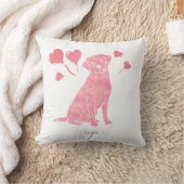Custom Name Rose Red Labrador Retriever Valentine  クッション (ブランケット)