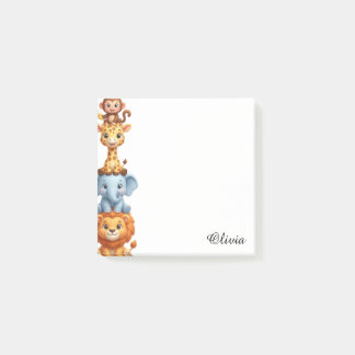 Custom Name Safari Animals Personalized Jungle ポストイット