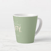 Custom Name - Sage Green Beige Fifty Latte Mug カフェラテマグ (右アングル)