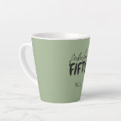 Custom Name - Sage Green Fabulous Fifty Latte Mug カフェラテマグ (左アングル)