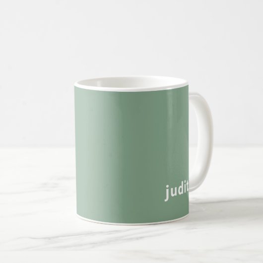 Custom Name Sage Green Mug | Personalized Minimal コーヒーマグカップ (正面右)