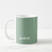 Custom Name Sage Green Mug | Personalized Minimal  コーヒーマグカップ (左)