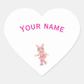 Custom Name School Stickers ハートシール (正面)