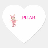 Custom Name School Stickers ハートシール (正面)