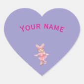 Custom Name School Stickers ハートシール (正面)