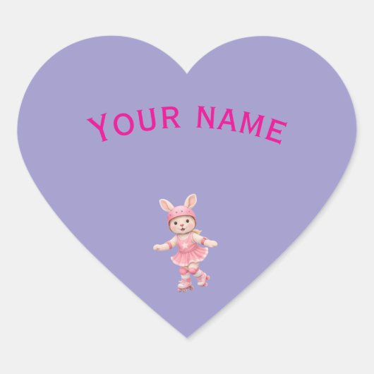 Custom Name School Stickers ハートシール (正面)