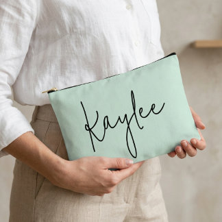 Custom name script birthday pouch gift for her mom アクセサリーポーチ