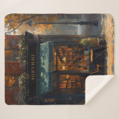 Custom Name Sherpa Blanket Bookish Coffee Shop シェルパブランケット (正面(横))